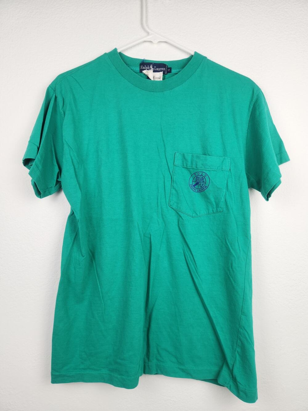 Vintage Ralph Lauren T-Shirt Men Medium Green Short Sleeve